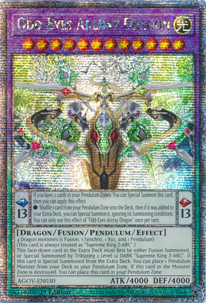 Odd-Eyes Arcray Dragon (Quarter Century Secret Rare) [AGOV-EN030] Quarter Century Secret Rare | Card Merchant Takapuna