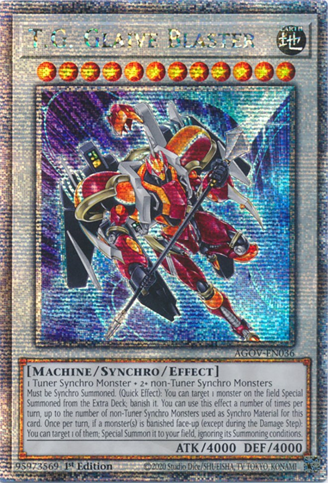 T.G. Glaive Blaster (Quarter Century Secret Rare) [AGOV-EN036] Quarter Century Secret Rare | Card Merchant Takapuna