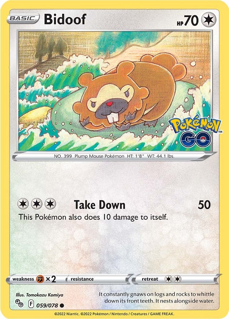 Bidoof (059/078) [Pokémon GO] | Card Merchant Takapuna