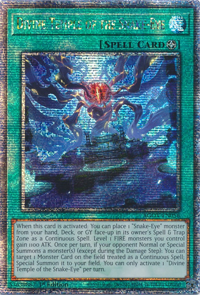 Divine Temple of the Snake-Eye (Quarter Century Secret Rare) [AGOV-EN056] Quarter Century Secret Rare | Card Merchant Takapuna