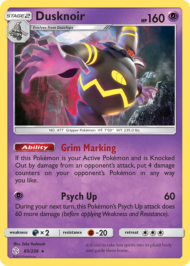 Dusknoir (85/236) (Prerelease Kit Exclusive) [Sun & Moon: Cosmic Eclipse] | Card Merchant Takapuna