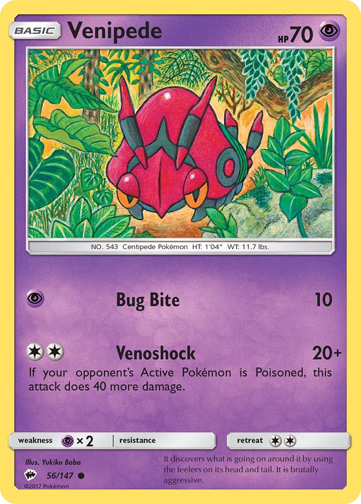 Venipede (56/147) [Sun & Moon: Burning Shadows] | Card Merchant Takapuna