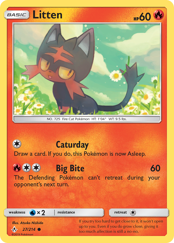 Litten (27/214) [Sun & Moon: Unbroken Bonds] | Card Merchant Takapuna