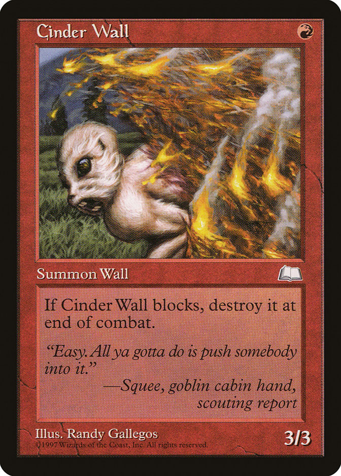 Cinder Wall [Weatherlight] | Card Merchant Takapuna