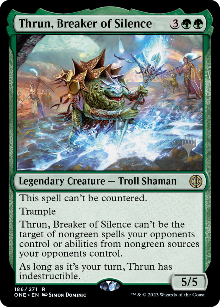 Thrun, Breaker of Silence (Promo Pack) [Phyrexia: All Will Be One Promos] | Card Merchant Takapuna