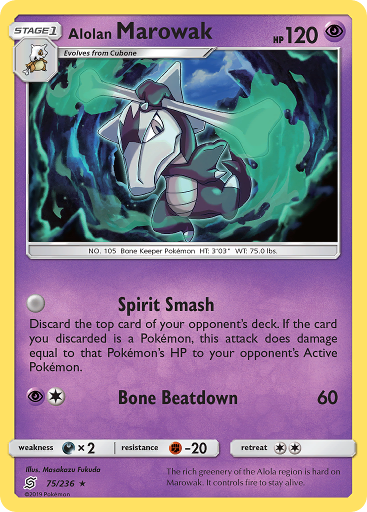 Alolan Marowak (75/236) [Sun & Moon: Unified Minds] | Card Merchant Takapuna