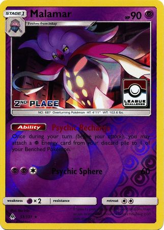 Malamar (51/131) (League Promo 2nd Place) [Sun & Moon: Forbidden Light] | Card Merchant Takapuna