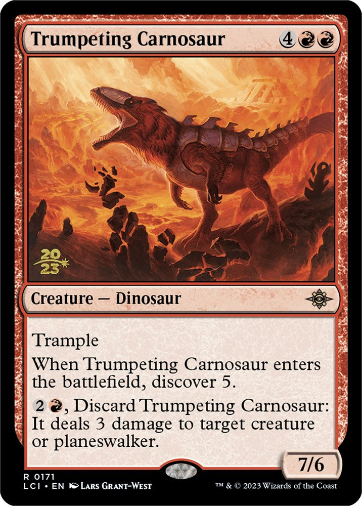 Trumpeting Carnosaur [The Lost Caverns of Ixalan Prerelease Cards] | Card Merchant Takapuna