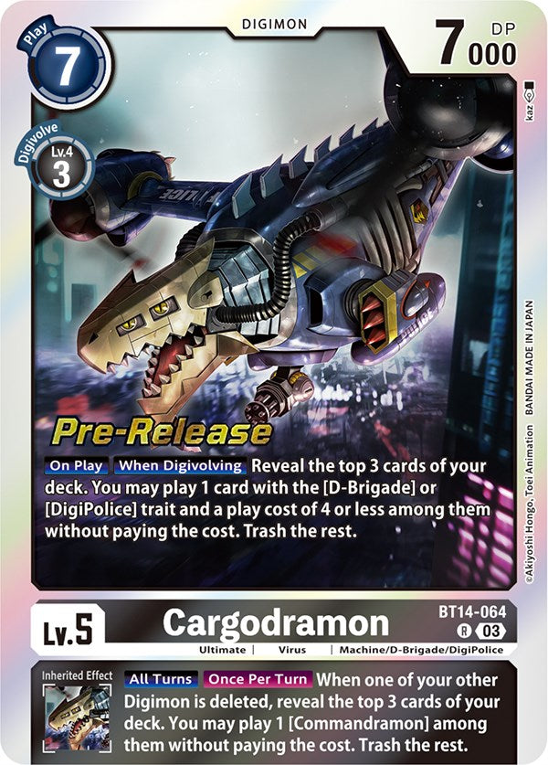 Cargodramon [BT14-064] [Blast Ace Pre-Release Cards] | Card Merchant Takapuna