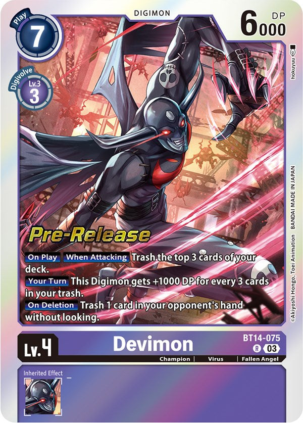 Devimon [BT14-075] [Blast Ace Pre-Release Cards] | Card Merchant Takapuna