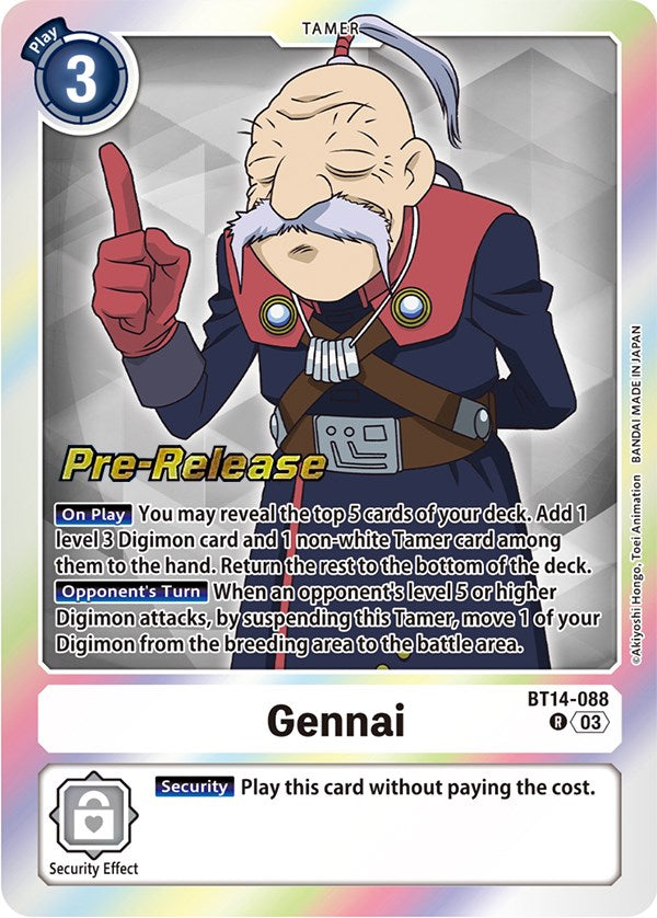 Gennai [BT14-088] [Blast Ace Pre-Release Cards] | Card Merchant Takapuna