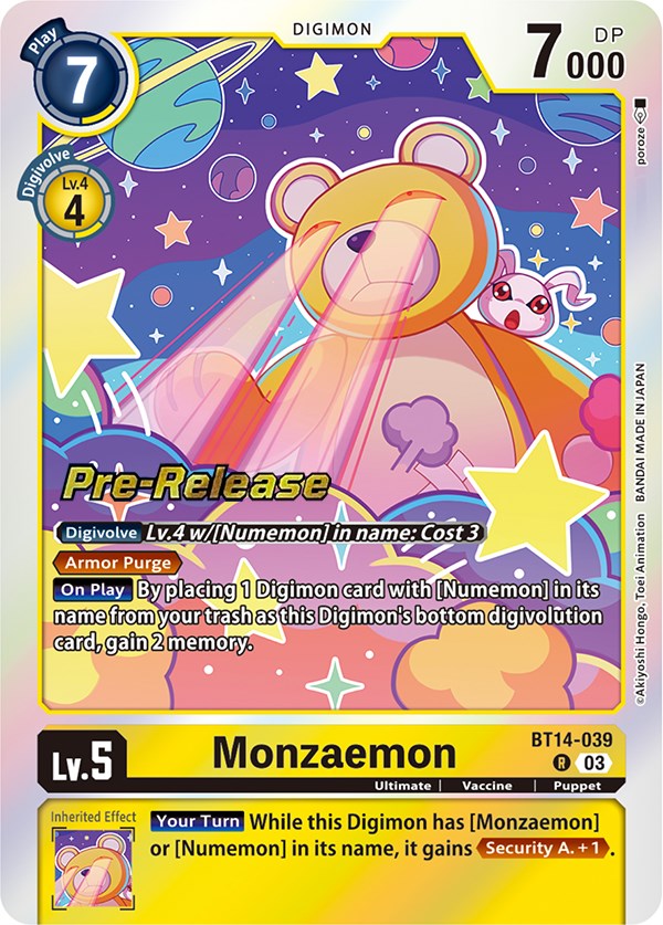 Monzaemon [BT14-039] [Blast Ace Pre-Release Cards] | Card Merchant Takapuna