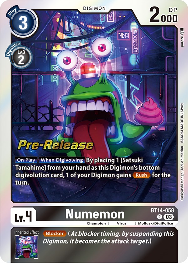 Numemon [BT14-058] [Blast Ace Pre-Release Cards] | Card Merchant Takapuna