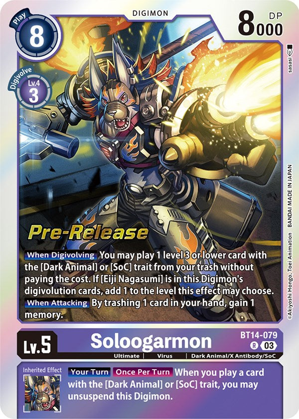 Soloogarmon [BT14-079] [Blast Ace Pre-Release Cards] | Card Merchant Takapuna