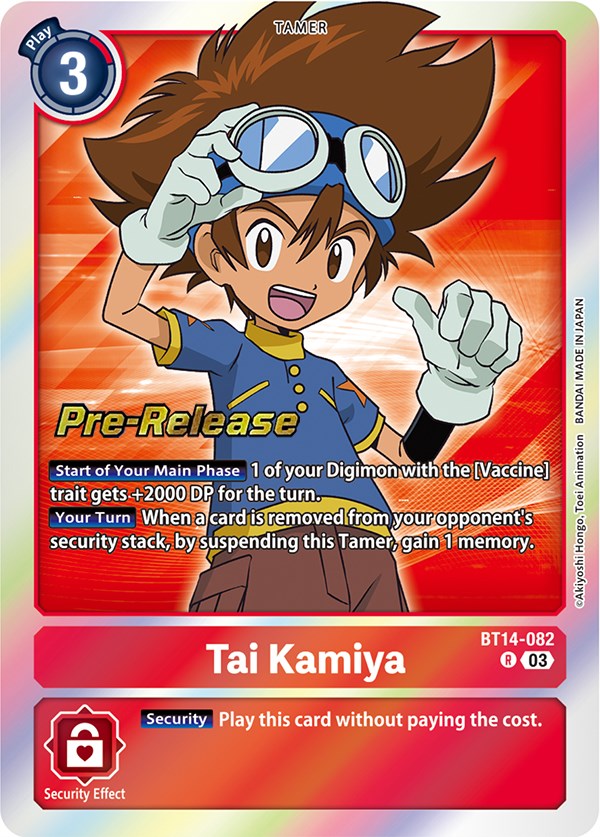 Tai Kamiya [BT14-082] [Blast Ace Pre-Release Cards] | Card Merchant Takapuna