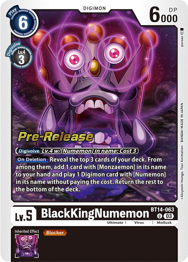 BlackKingNumemon [BT14-063] [Blast Ace Pre-Release Cards] | Card Merchant Takapuna