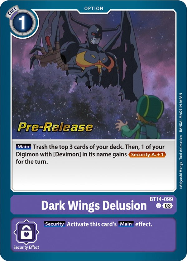 Dark Wings Delusion [BT14-099] [Blast Ace Pre-Release Cards] | Card Merchant Takapuna