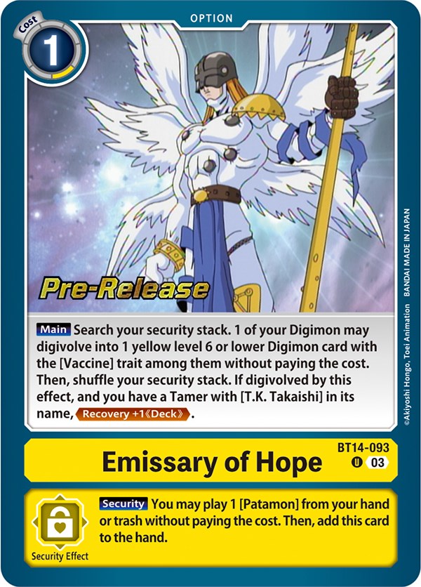 Emissary of Hope [BT14-093] [Blast Ace Pre-Release Cards] | Card Merchant Takapuna