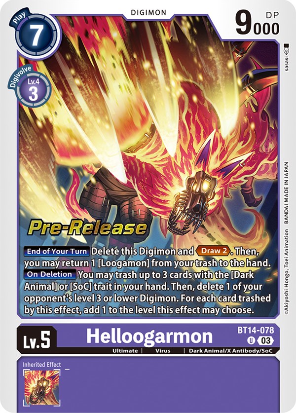 Helloogarmon [BT14-078] [Blast Ace Pre-Release Cards] | Card Merchant Takapuna