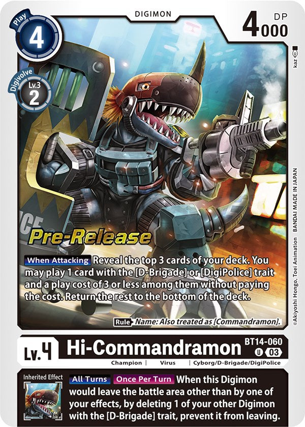 Hi-Commandramon [BT14-060] [Blast Ace Pre-Release Cards] | Card Merchant Takapuna