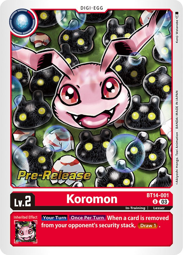 Koromon [BT14-001] [Blast Ace Pre-Release Cards] | Card Merchant Takapuna