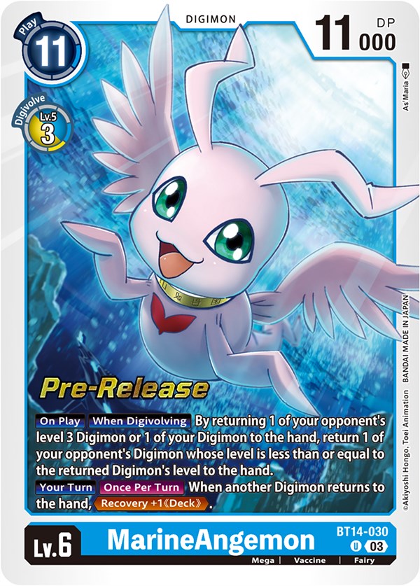 MarineAngemon [BT14-030] [Blast Ace Pre-Release Cards] | Card Merchant Takapuna