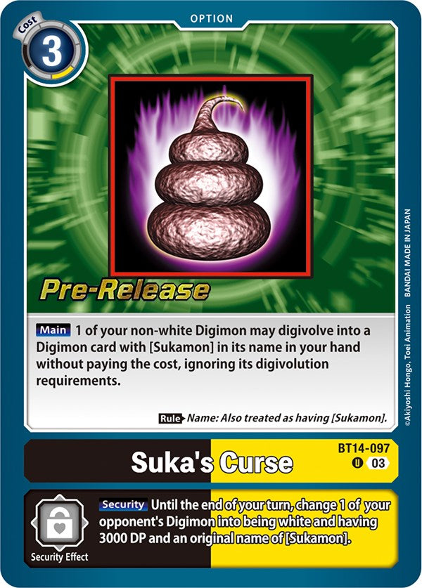 Suka's Curse [BT14-097] [Blast Ace Pre-Release Cards] | Card Merchant Takapuna