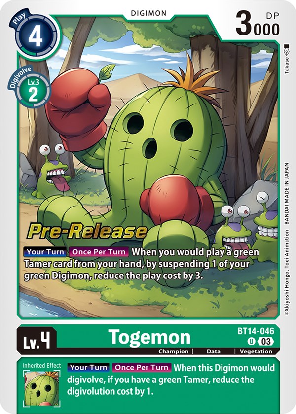 Togemon [BT14-046] [Blast Ace Pre-Release Cards] | Card Merchant Takapuna