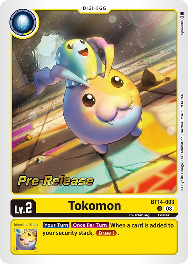 Tokomon [BT14-003] [Blast Ace Pre-Release Cards] | Card Merchant Takapuna