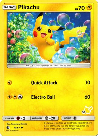 Pikachu (19/68) (Pikachu Stamp #30) [Battle Academy 2020] | Card Merchant Takapuna