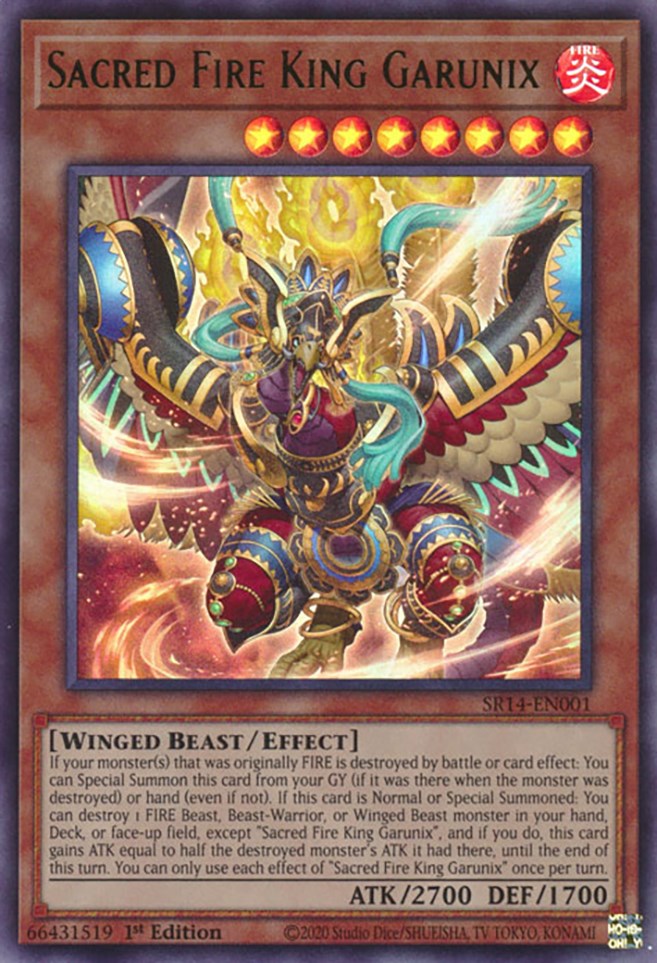 Sacred Fire King Garunix [SR14-EN001] Ultra Rare | Card Merchant Takapuna