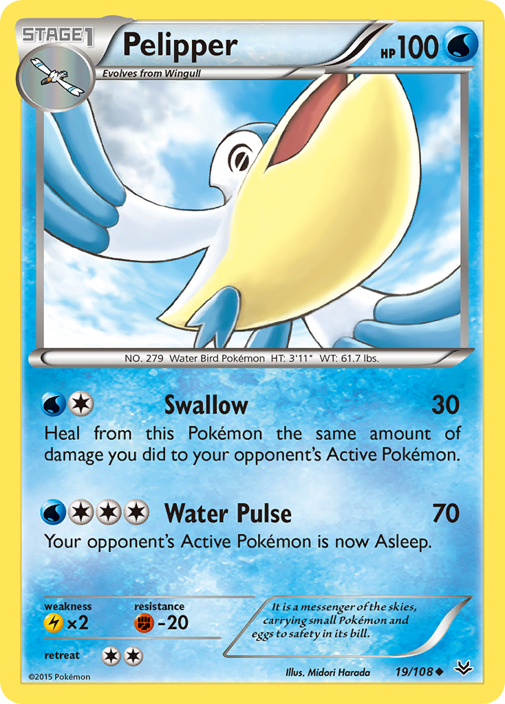 Pelipper (19/108) [XY: Roaring Skies] | Card Merchant Takapuna