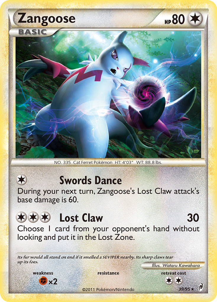 Zangoose (39/95) [HeartGold & SoulSilver: Call of Legends] | Card Merchant Takapuna