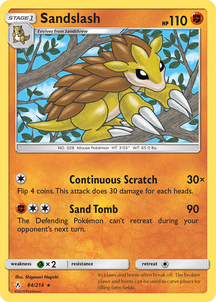 Sandslash (84/214) [Sun & Moon: Unbroken Bonds] | Card Merchant Takapuna