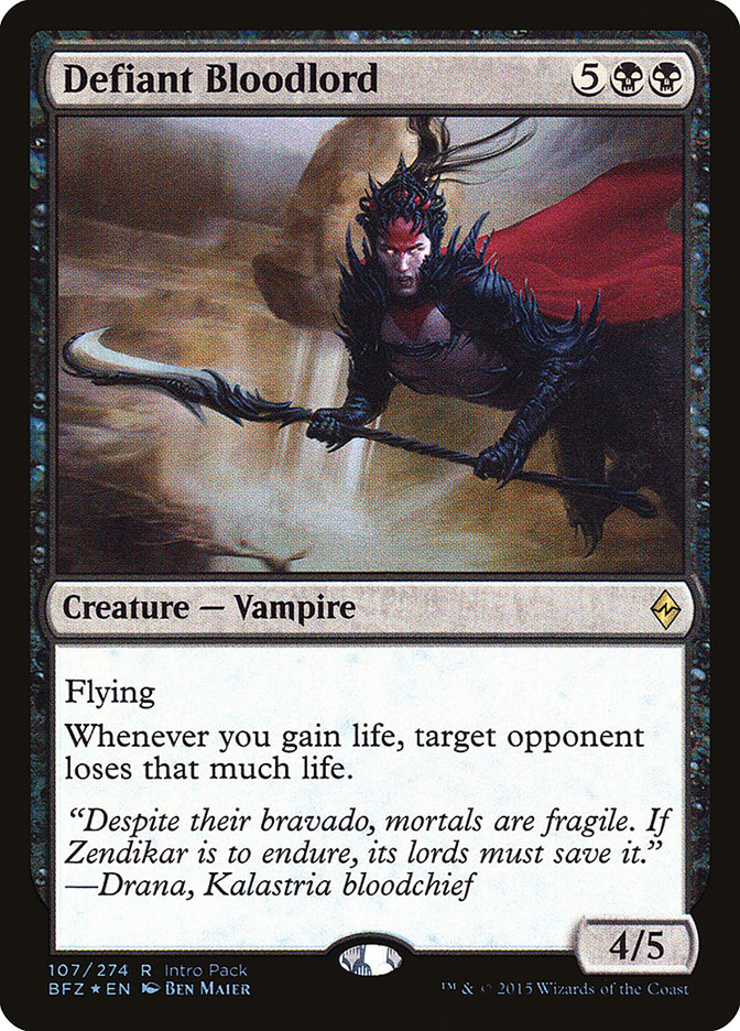 Defiant Bloodlord (Intro Pack) [Battle for Zendikar Promos] | Card Merchant Takapuna