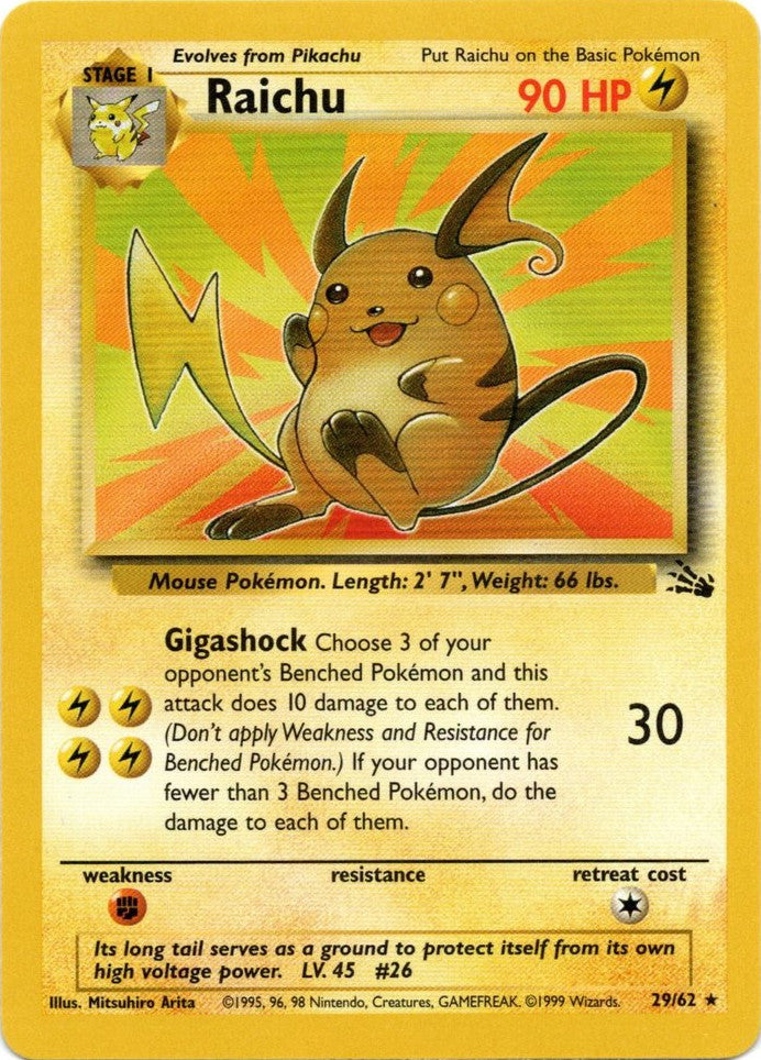 Raichu (29/62) [Fossil Unlimited] | Card Merchant Takapuna