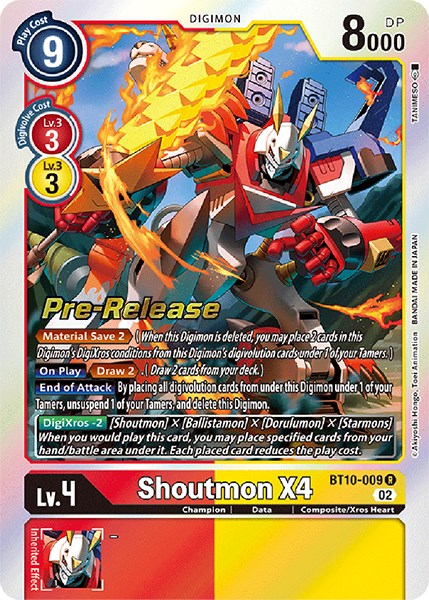 Shoutmon X4 [BT10-009] [Xros Encounter Pre-Release Cards] | Card Merchant Takapuna