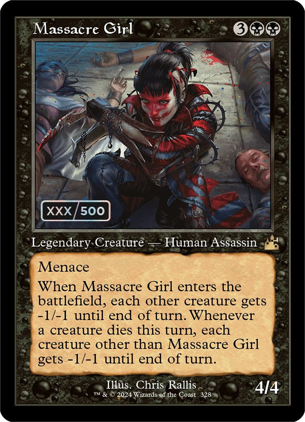 Massacre Girl (Retro) (Serialized) [Ravnica Remastered] | Card Merchant Takapuna