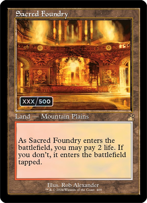 Sacred Foundry (Retro) (Serialized) [Ravnica Remastered] | Card Merchant Takapuna