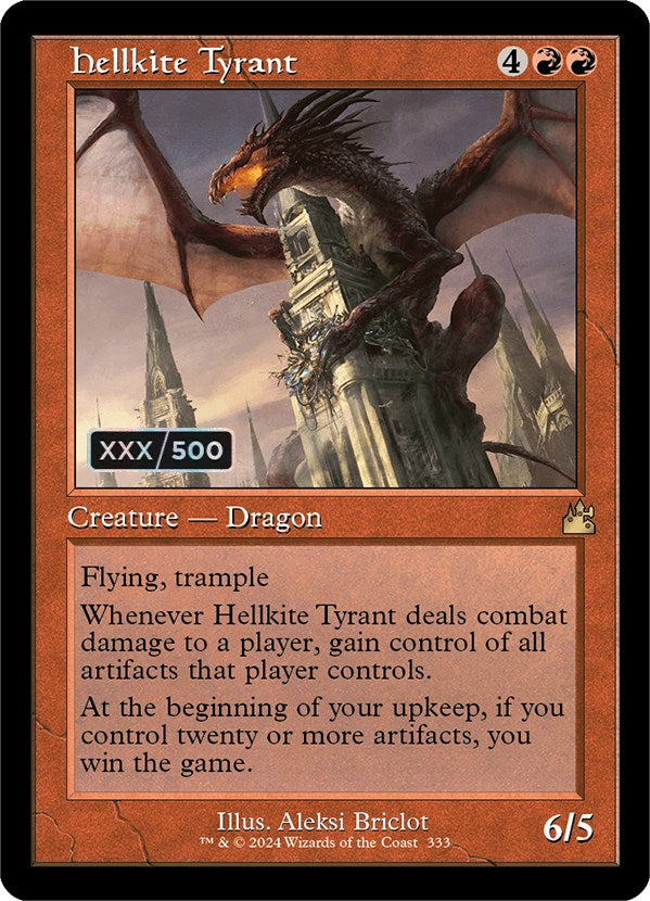 Hellkite Tyrant (Retro) (Serialized) [Ravnica Remastered] | Card Merchant Takapuna