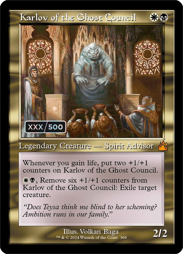 Karlov of the Ghost Council (Retro) (Serialized) [Ravnica Remastered] | Card Merchant Takapuna