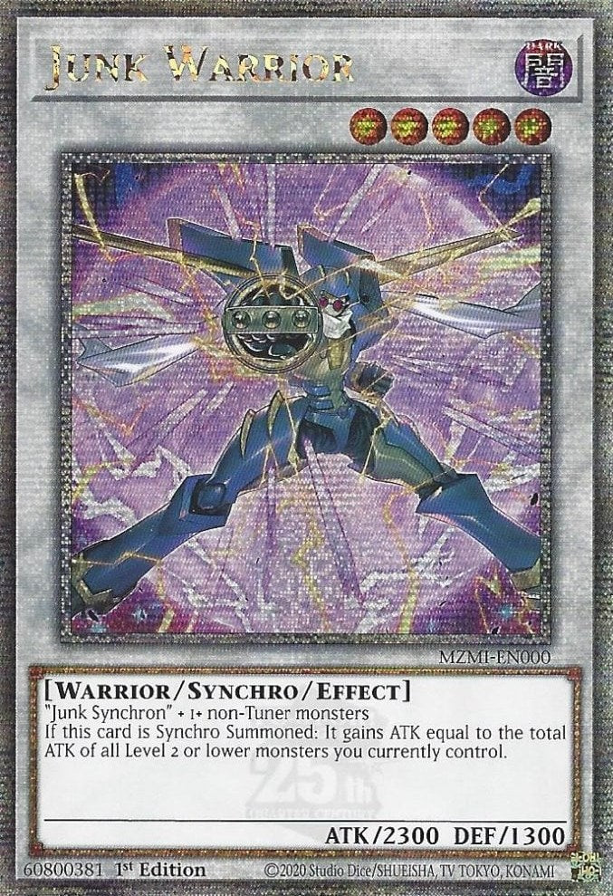 Junk Warrior (Quarter Century Secret Rare) [MZMI-EN000] Quarter Century Secret Rare | Card Merchant Takapuna