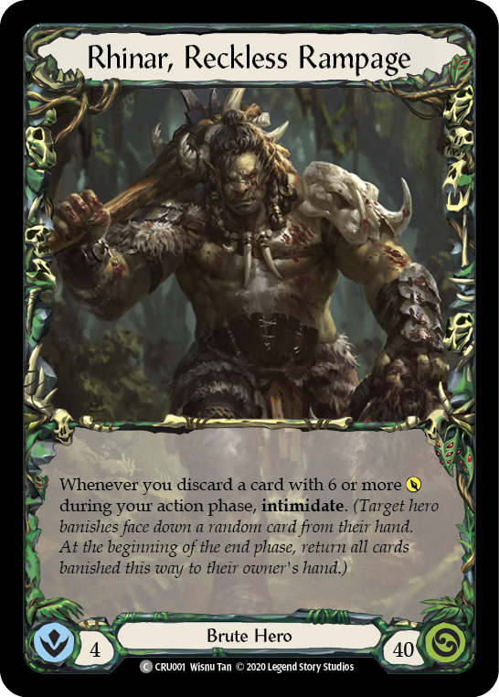 Rhinar, Reckless Rampage [CRU001] (Crucible of War)  1st Edition Normal | Card Merchant Takapuna