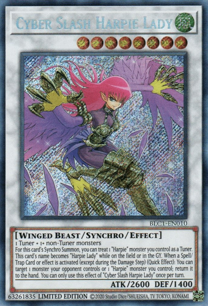 Cyber Slash Harpie Lady [BLC1-EN010] Secret Rare | Card Merchant Takapuna