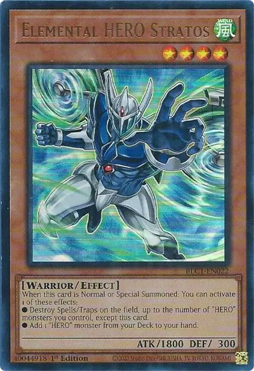 Elemental HERO Stratos (Alternate Art) [BLC1-EN022] Ultra Rare | Card Merchant Takapuna