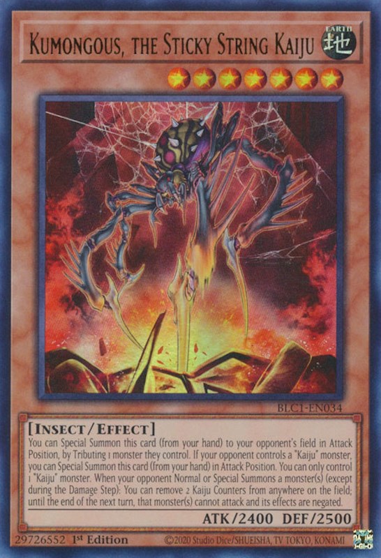 Kumongous, the Sticky String Kaiju [BLC1-EN034] Ultra Rare | Card Merchant Takapuna