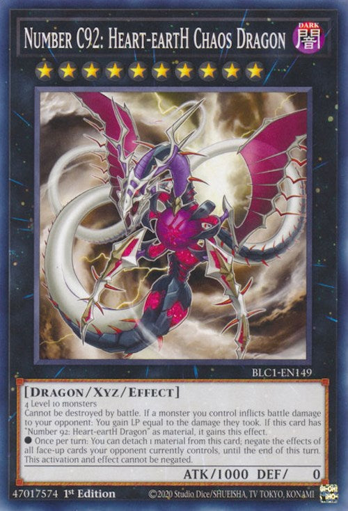 Number C92: Heart-eartH Chaos Dragon [BLC1-EN149] Common | Card Merchant Takapuna