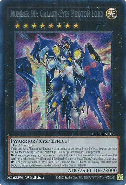 Number 90: Galaxy-Eyes Photon Lord (Silver) [BLC1-EN018] Ultra Rare | Card Merchant Takapuna