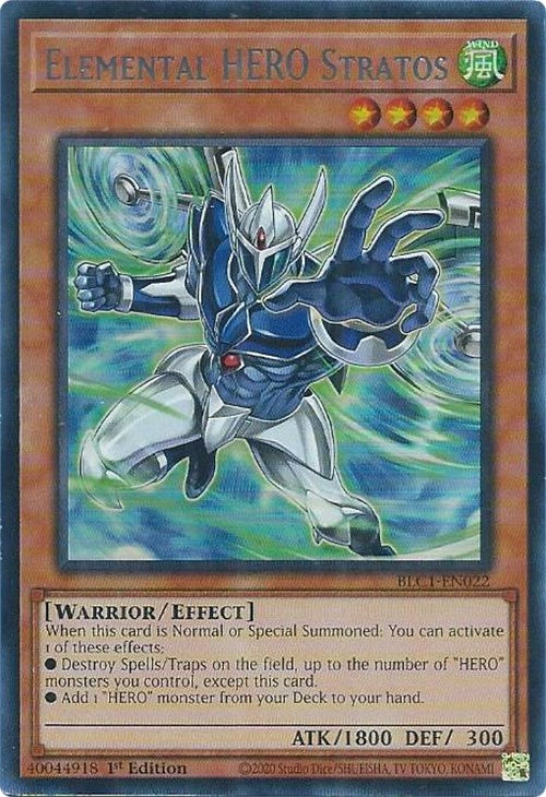 Elemental HERO Stratos (Alternate Art) (Silver) [BLC1-EN022] Ultra Rare | Card Merchant Takapuna