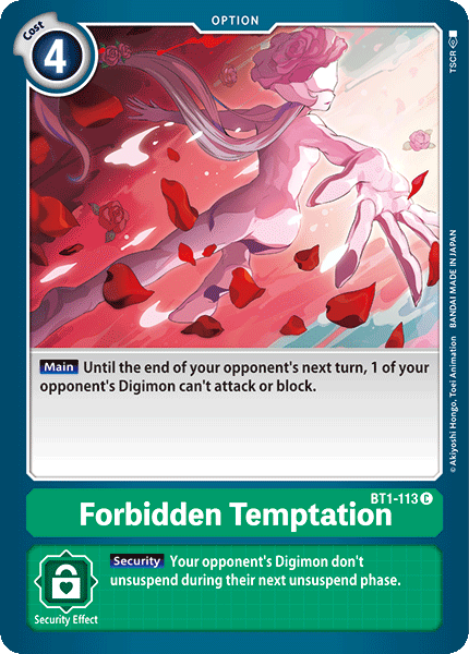 Forbidden Temptation [BT1-113] [Release Special Booster Ver.1.0] | Card Merchant Takapuna